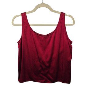 Eileen Fisher Top Womens S Red 100% Silk Blouse Tank Lightweight Office Career